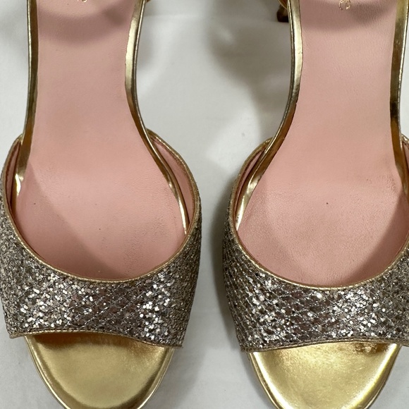 Kate Spade Silver/Gold Glitter Peep-Toe Platform Sandals Size 6.5 - Picture 5 of 14